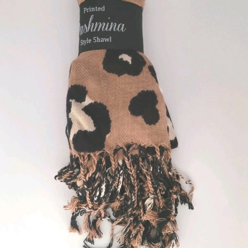 Pashmina Leopard Print Shawl Classic Scarf Wrap 100% Viscose Silk 19x72